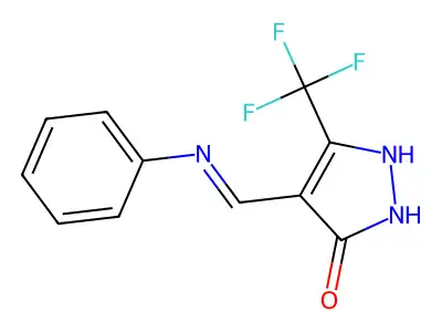 4-(anilinomethylene)-5-(trifluoromethyl)-2,4-dihydro-3H-pyrazol-3-one structure