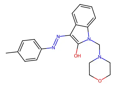 1-(morpholinomethyl)-1H-indole-2,3-dione 3-[N-(4-methylphenyl)hydrazone] structure