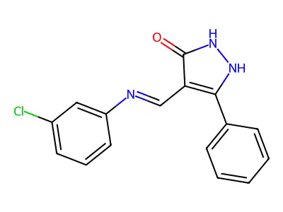 4-[(3-chloroanilino)methylene]-5-phenyl-2,4-dihydro-3H-pyrazol-3-one structure