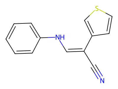 (Z)-3-anilino-2-thiophen-3-ylprop-2-enenitrile structure