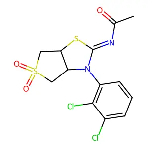 (Z)-N-(3-(2,3-dichlorophenyl)-5,5-dioxidotetrahydrothieno[3,4-d]thiazol-2(3H)-ylidene)acetamide structure