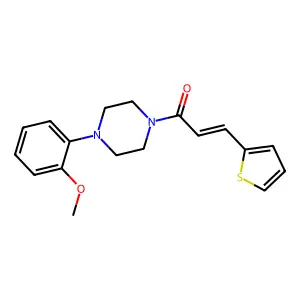 (E)-1-[4-(2-methoxyphenyl)piperazin-1-yl]-3-thiophen-2-ylprop-2-en-1-one structure