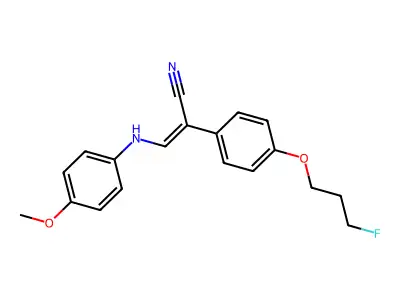 2-[4-(3-Fluoropropoxy)phenyl]-3-(4-methoxyanilino)prop-2-enenitrile structure