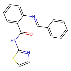 2-(benzylideneamino)-N-(1,3-thiazol-2-yl)benzamide structure