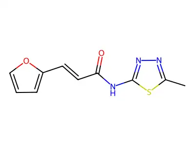 3-(2-furyl)-N-(5-methyl-1,3,4-thiadiazol-2-yl)acrylamide structure