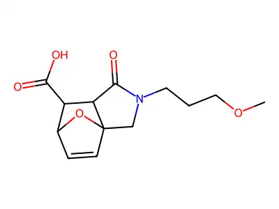 2-(3-methoxypropyl)-1-oxo-1,2,3,6,7,7a-hexahydro-3a,6-epoxyisoindole-7-carboxylic acid structure
