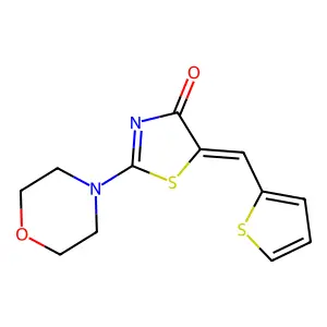 2-(4-morpholinyl)-5-(2-thienylmethylene)-1,3-thiazol-4(5H)-one structure