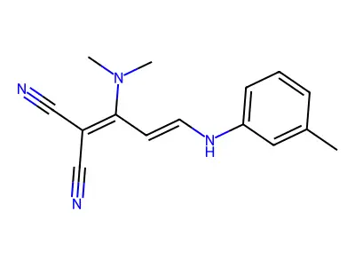 2-[1-(dimethylamino)-3-(3-toluidino)-2-propenylidene]malononitrile structure