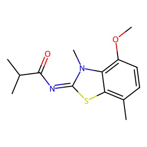 (Z)-N-(4-methoxy-3,7-dimethylbenzo[d]thiazol-2(3H)-ylidene)isobutyramide structure