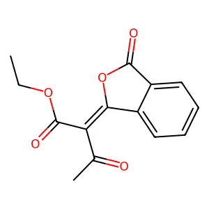 ethyl (2E)-3-oxo-2-(3-oxo-2-benzofuran-1(3H)-ylidene)butanoate structure