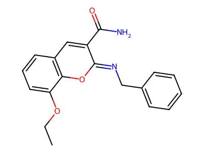 (2Z)-2-(benzylimino)-8-ethoxy-2H-chromene-3-carboxamide structure