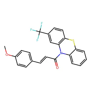 10-(3-(4-(methyloxy)phenyl)acryloyl)-2-(trifluoromethyl)-10H-phenothiazine structure