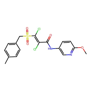 2,3-dichloro-N-(6-methoxy-3-pyridinyl)-3-[(4-methylbenzyl)sulfonyl]acrylamide structure