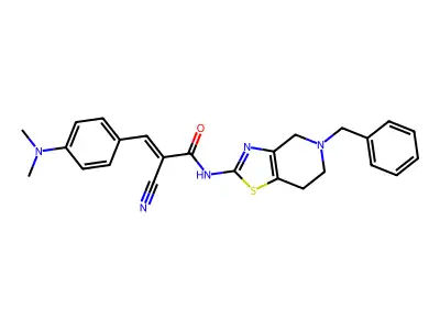 (E)-2-cyano-3-[4-(dimethylamino)phenyl]-N-[5-(phenylmethyl)-6,7-dihydro-4H-[1,3]thiazolo[4,5-c]pyridin-2-yl]prop-2-enamide structure