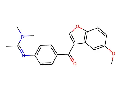 N'-[4-(5-methoxy-1-benzofuran-3-carbonyl)phenyl]-N,N-dimethylethanimidamide structure