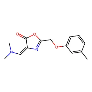 (4Z)-4-(dimethylaminomethylidene)-2-[(3-methylphenoxy)methyl]-1,3-oxazol-5-one structure