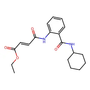 Ethyl 4-{2-[(cyclohexylamino)carbonyl]anilino}-4-oxo-2-butenoate structure