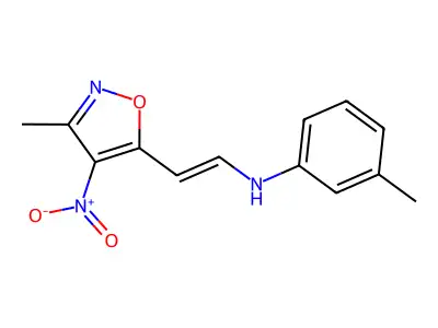 3-methyl-N-[2-(3-methyl-4-nitro-1,2-oxazol-5-yl)ethenyl]aniline structure