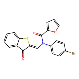 N-(4-bromophenyl)-N-[(Z)-(3-oxo-1-benzothiophen-2-ylidene)methyl]furan-2-carboxamide structure