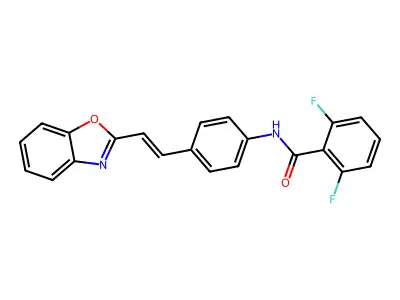 N-[4-[2-(1,3-benzoxazol-2-yl)ethenyl]phenyl]-2,6-difluorobenzamide structure