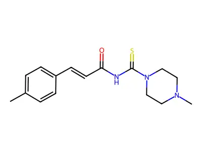 (E)-3-(4-methylphenyl)-N-(4-methylpiperazine-1-carbothioyl)prop-2-enamide structure