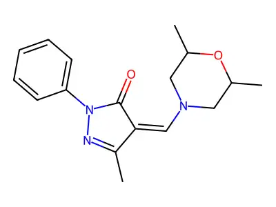 (Z)-4-((2,6-dimethylmorpholino)methylene)-3-methyl-1-phenyl-1H-pyrazol-5(4H)-one structure