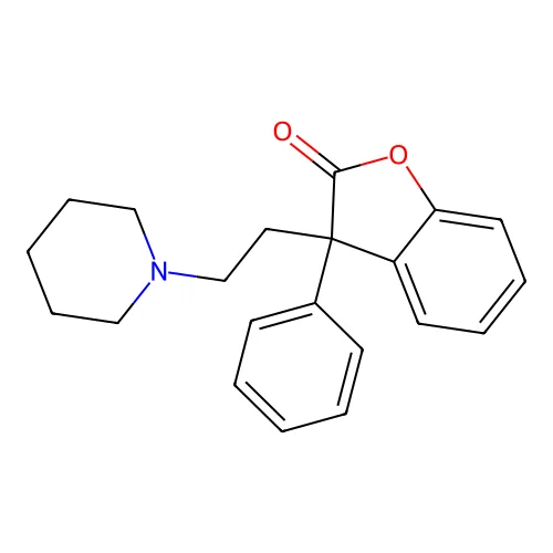 3-Phenyl-3-(2-piperidin-1-ylethyl)-1-benzofuran-2-one structure