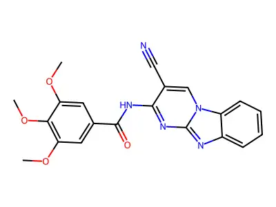 N-(3-Cyanopyrimido(1,2-A)benzimidazol-2-YL)-3,4,5-trimethoxybenzamide structure