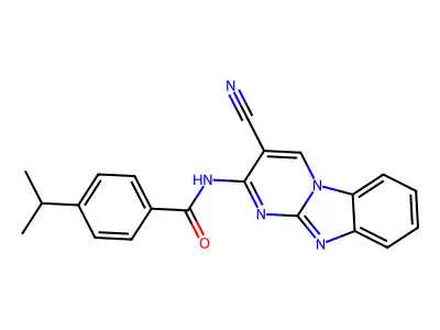 N-(3-Cyanopyrimido(1,2-A)benzimidazol-2-YL)-4-isopropylbenzamide structure
