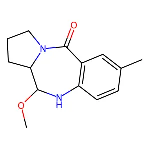 5H-Pyrrolo(2,1-c)(1,4)benzodiazepin-5-one, 1,2,3,10,11,11a-hexahydro-11-methoxy-7-methyl- structure