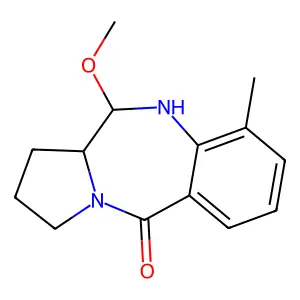 11-Methoxy-9-methyl-1,2,3,10,11,11a-hexahydro-5H-pyrrolo(2,1-c)(1,4)benzodiazepin-5-one structure