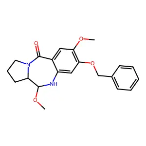 5H-Pyrrolo(2,1-c)(1,4)benzodiazepin-5-one, 1,2,3,10,11,11a-hexahydro-7,11-dimethoxy-8-(phenylmethoxy)- structure