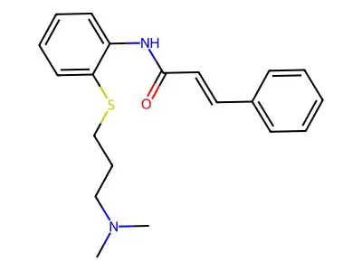 N-[2-[3-(dimethylamino)propylthio]phenyl]-3-phenyl-2-propenamide structure