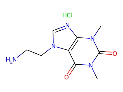 7-(2-Aminoethyl)-3,7-dihydro-1,3-dimethyl-1H-purine-2,6-dione hydrochloride structure
