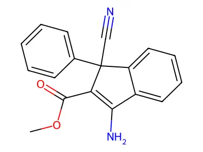 methyl 3-amino-1-cyano-1-phenyl-1H-indene-2-carboxylate structure