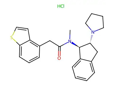 Benzo(b)thiophene-4-acetamide, N-(2,3-dihydro-2-(1-pyrrolidinyl)-1H-indol-1-yl)-N-methyl-, monohydrochloride, trans-(+-)- structure