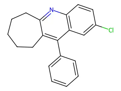 2-chloro-11-phenyl-7,8,9,10-tetrahydro-6H-cyclohepta[b]quinoline structure
