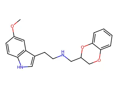 N-((2,3-Dihydro-1,4-benzodioxin-2-yl)methyl)-5-methoxy-1H-indole-3-ethanamine structure
