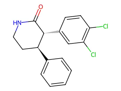 2-Piperidinone, 3-(3,4-dichlorophenyl)-4-phenyl-, trans- structure