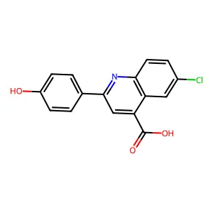 6-Chloro-2-(4-hydroxyphenyl)quinoline-4-carboxylic acid structure