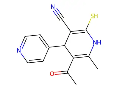 (4,4'-Bipyridine)-3-carbonitrile, 1,4-dihydro-5-acetyl-2-mercapto-6-methyl- structure