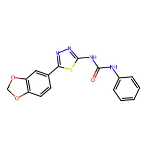 Urea, N-(5-(1,3-benzodioxol-5-yl)-1,3,4-thiadiazol-2-yl)-N'-phenyl- structure