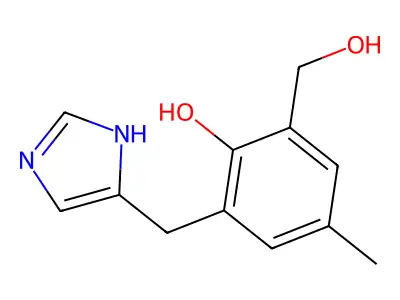 Benzenemethanol, 2-hydroxy-3-(1H-imidazol-4-ylmethyl)-5-methyl- structure
