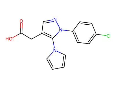 1H-Pyrazole-4-acetic acid, 1-(4-chlorophenyl)-5-(1H-pyrrol-1-yl)- structure