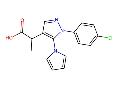 1H-Pyrazole-4-acetic acid, 1-(4-chlorophenyl)-alpha-methyl-5-(1H-pyrrol-1-yl)- structure