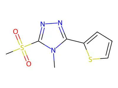 4H-1,2,4-Triazole, 4-methyl-3-(methylsulfonyl)-5-(2-thienyl)- structure