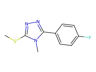 4H-1,2,4-Triazole, 3-(4-fluorophenyl)-4-methyl-5-(methylthio)- structure