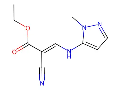 ethyl 2-cyano-3-[(1-methyl-1H-pyrazol-5-yl)amino]prop-2-enoate structure