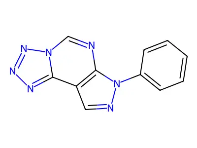 7-phenyl-7H-pyrazolo[4,3-e]tetraazolo[1,5-c]pyrimidine structure