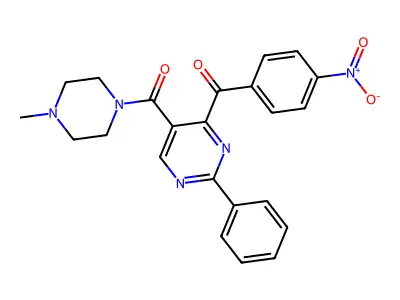 Piperazine, 1-methyl-4-((2-phenyl-4-(4-nitrobenzoyl)-5-pyrimidinyl)carbonyl)- structure